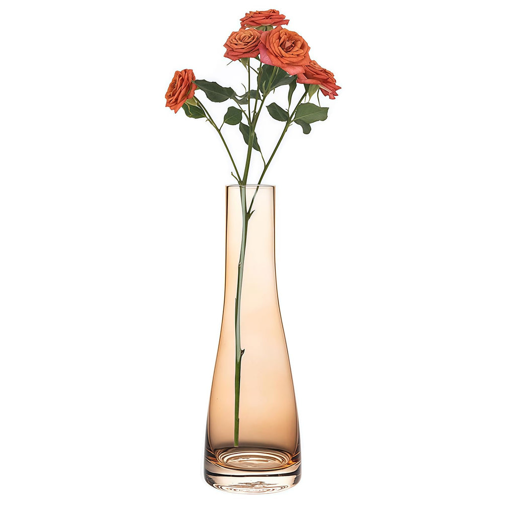 Glass Single Bud Vase Hand-Made Blown Small Flower Vase Single Stem Vases Mini Cute Decorative Bud Floral Vase Narrow Neck Vase