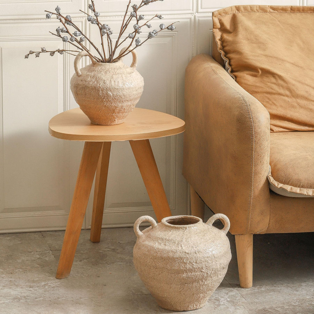 Uiddo Ceramic Flower Vase, Large Farmhouse Vases Home Decor, Handmade Rustic Vase with Handles